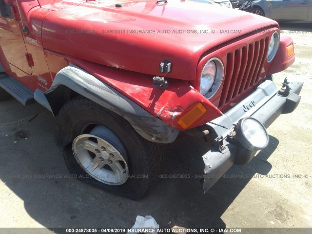 1J4FA49S15P361250 - 2005 JEEP WRANGLER / TJ SPORT RED photo 6