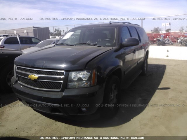 1GNSCJE08DR309447 - 2013 CHEVROLET SUBURBAN C1500 LT BLACK photo 2