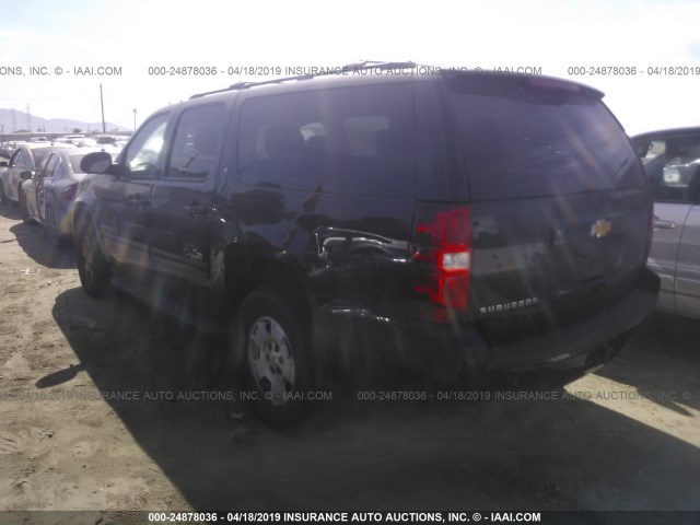 1GNSCJE08DR309447 - 2013 CHEVROLET SUBURBAN C1500 LT BLACK photo 3