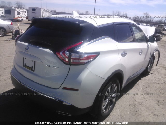 5N1AZ2MH5JN149316 - 2018 NISSAN MURANO S/SL/SV/PLATINUM WHITE photo 4