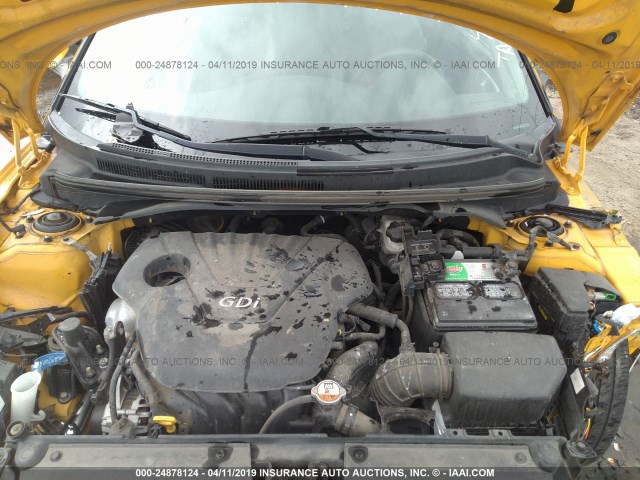 KMHTC6AD3DU089078 - 2013 HYUNDAI VELOSTER YELLOW photo 10