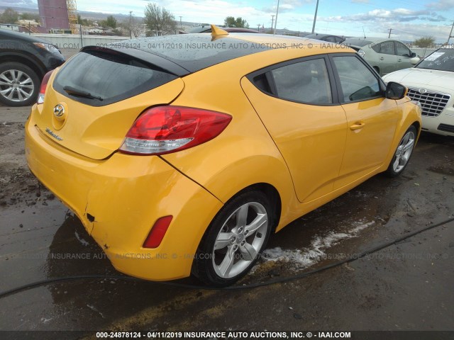 KMHTC6AD3DU089078 - 2013 HYUNDAI VELOSTER YELLOW photo 4