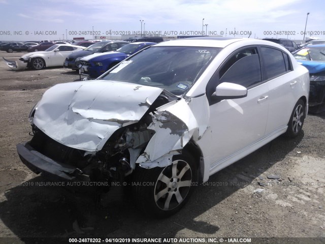 3N1AB6AP4CL660114 - 2012 NISSAN SENTRA 2.0/2.0S/SR/2.0SL WHITE photo 2