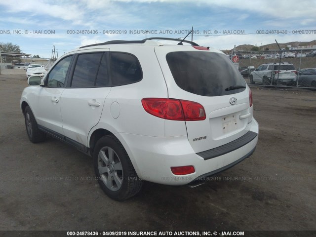 5NMSH13E47H027534 - 2007 HYUNDAI SANTA FE SE/LIMITED WHITE photo 3