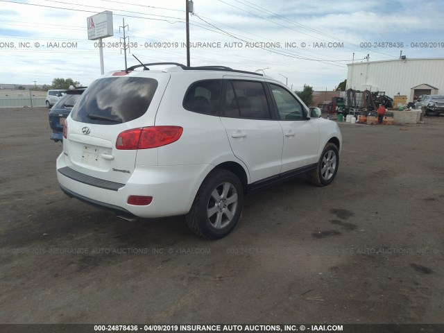 5NMSH13E47H027534 - 2007 HYUNDAI SANTA FE SE/LIMITED WHITE photo 4