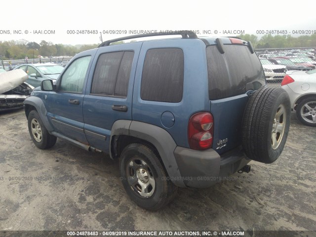 1J4GL48K16W255663 - 2006 JEEP LIBERTY SPORT BLUE photo 3