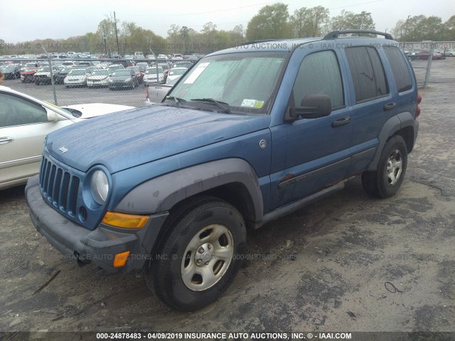 1J4GL48K16W255663 - 2006 JEEP LIBERTY SPORT BLUE photo 6