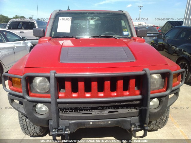 5GTDN13E278247329 - 2007 HUMMER H3 RED photo 6