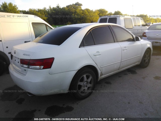 5NPEU46F97H161537 - 2007 HYUNDAI SONATA SE/LIMITED WHITE photo 4