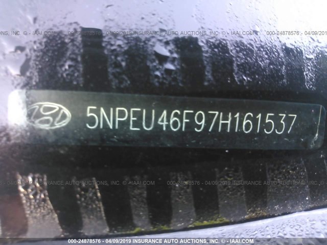 5NPEU46F97H161537 - 2007 HYUNDAI SONATA SE/LIMITED WHITE photo 9