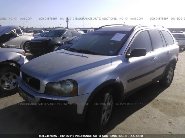 YV1CZ91H041081586 - 2004 VOLVO XC90 T6 SILVER photo 2