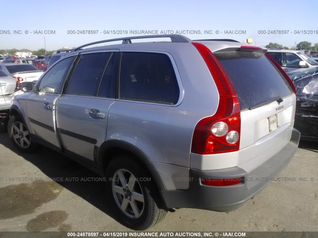 YV1CZ91H041081586 - 2004 VOLVO XC90 T6 SILVER photo 3