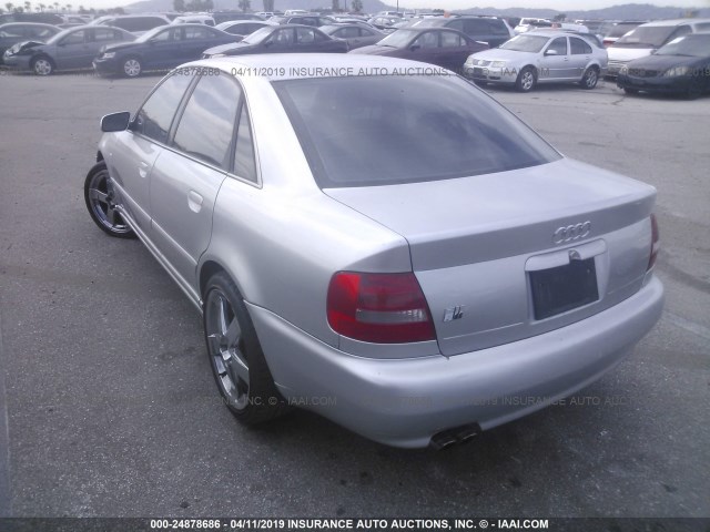 WAURD68DX1A018343 - 2001 AUDI S4 2.7 QUATTRO SILVER photo 3