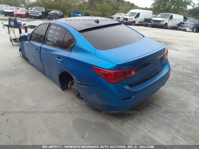 JN1BV7AP3EM671292 - 2014 INFINITI Q50 PREMIUM/SPORT BLUE photo 3