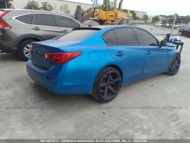 JN1BV7AP3EM671292 - 2014 INFINITI Q50 PREMIUM/SPORT BLUE photo 4