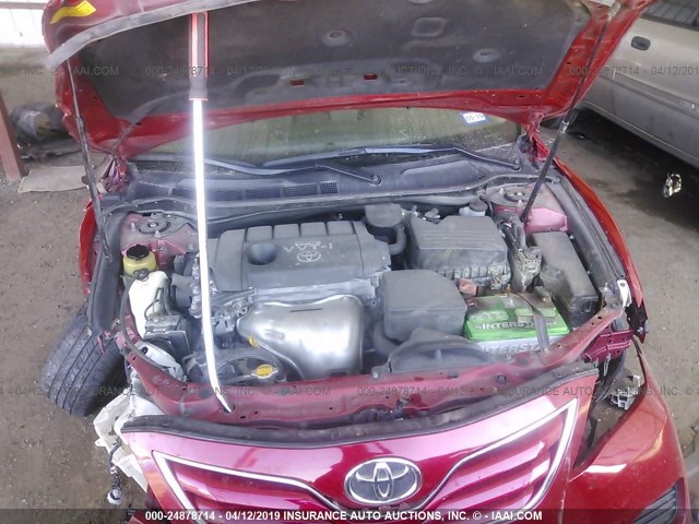 4T1BF3EK6AU509535 - 2010 TOYOTA CAMRY SE/LE/XLE RED photo 10