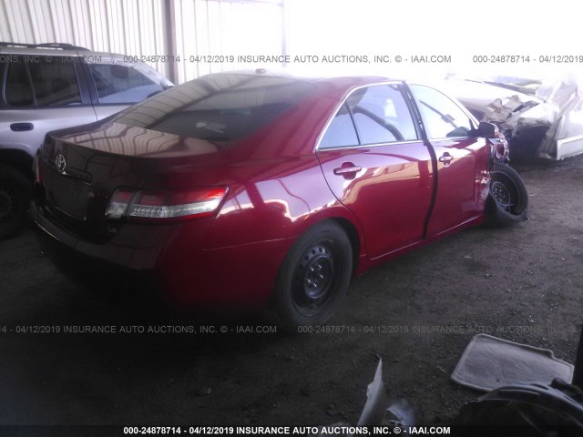 4T1BF3EK6AU509535 - 2010 TOYOTA CAMRY SE/LE/XLE RED photo 4