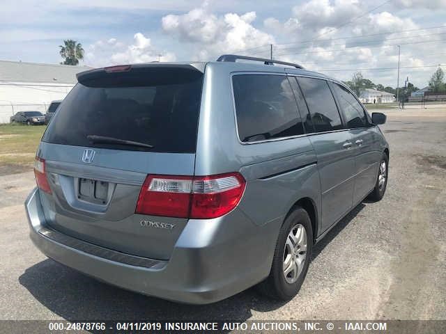 5FNRL38665B103456 - 2005 HONDA ODYSSEY EXL BLUE photo 4