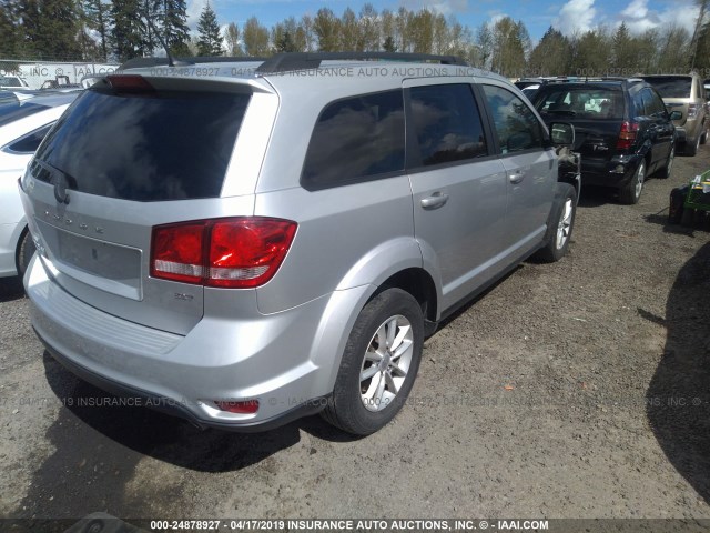 3C4PDDBG9ET176592 - 2014 DODGE JOURNEY SXT SILVER photo 4