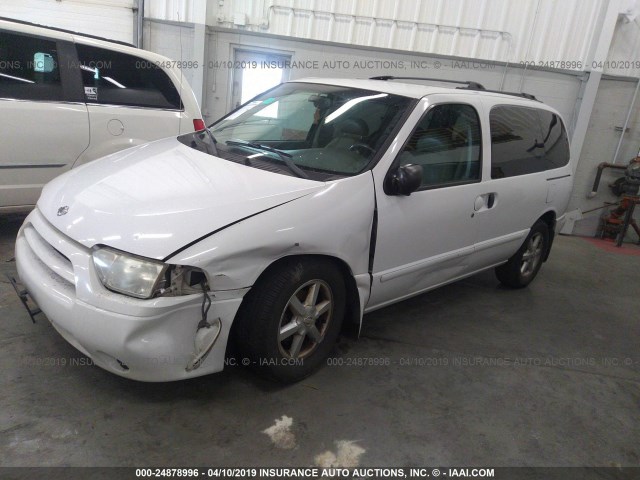 4N2ZN17T32D812643 - 2002 NISSAN QUEST GLE WHITE photo 2