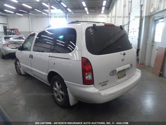4N2ZN17T32D812643 - 2002 NISSAN QUEST GLE WHITE photo 3