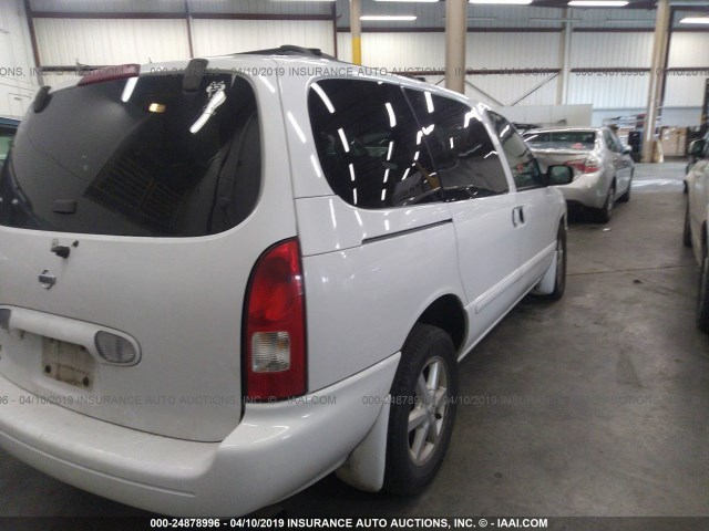 4N2ZN17T32D812643 - 2002 NISSAN QUEST GLE WHITE photo 4