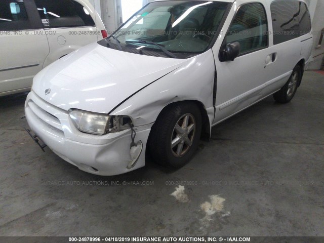 4N2ZN17T32D812643 - 2002 NISSAN QUEST GLE WHITE photo 6