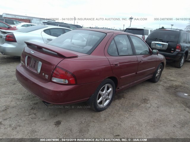 3N1BB51D41L129495 - 2001 NISSAN SENTRA SE BURGUNDY photo 4