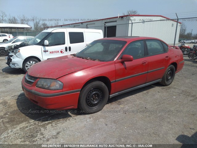 2G1WF52E039187371 - 2003 CHEVROLET IMPALA RED photo 2