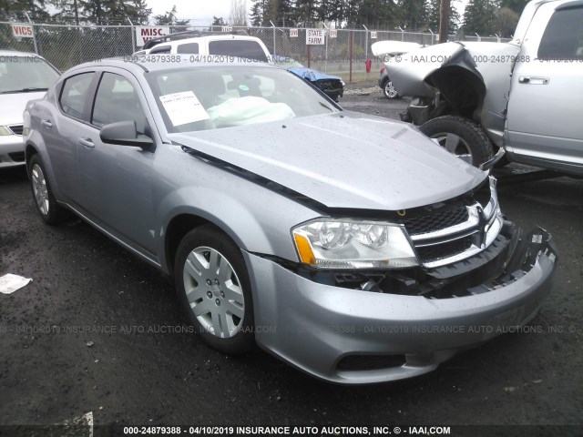 1C3CDZAB6EN130028 - 2014 DODGE AVENGER SE SILVER photo 1