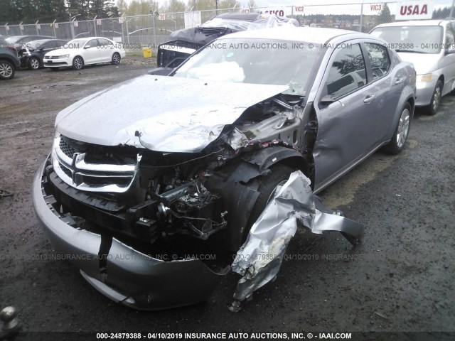 1C3CDZAB6EN130028 - 2014 DODGE AVENGER SE SILVER photo 2