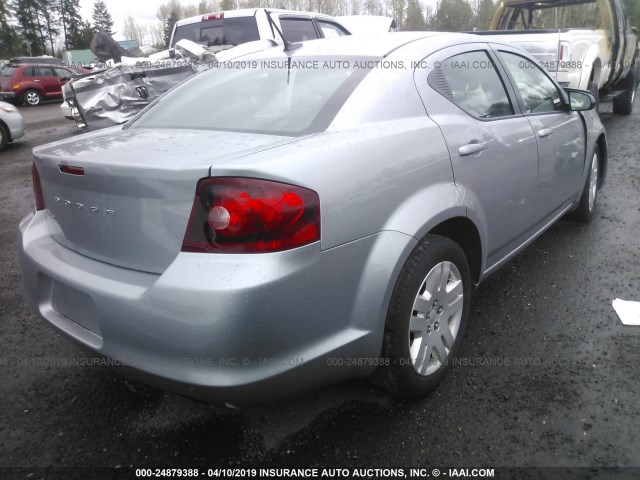 1C3CDZAB6EN130028 - 2014 DODGE AVENGER SE SILVER photo 4