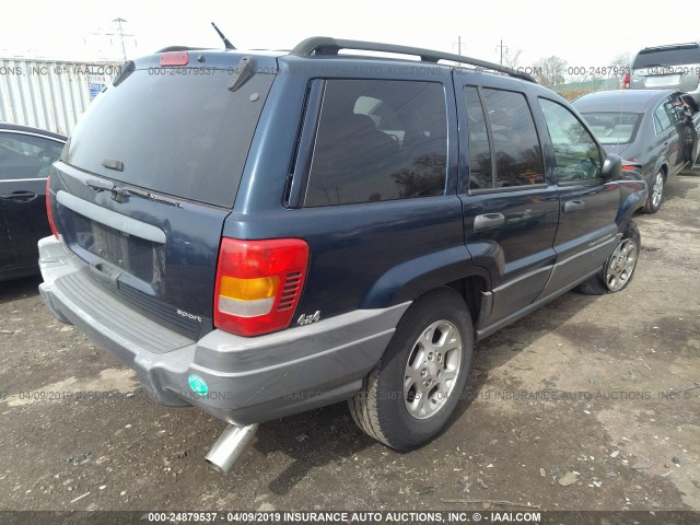 1J4GW38S62C154065 - 2002 JEEP GRAND CHEROKEE SPORT BLUE photo 4