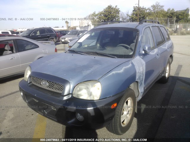 KM8SC13D72U321304 - 2002 HYUNDAI SANTA FE GLS/LX BLUE photo 2