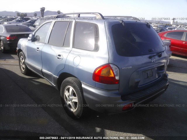 KM8SC13D72U321304 - 2002 HYUNDAI SANTA FE GLS/LX BLUE photo 3