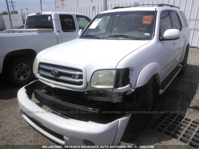 5TDBT48A14S230119 - 2004 TOYOTA SEQUOIA LIMITED WHITE photo 2
