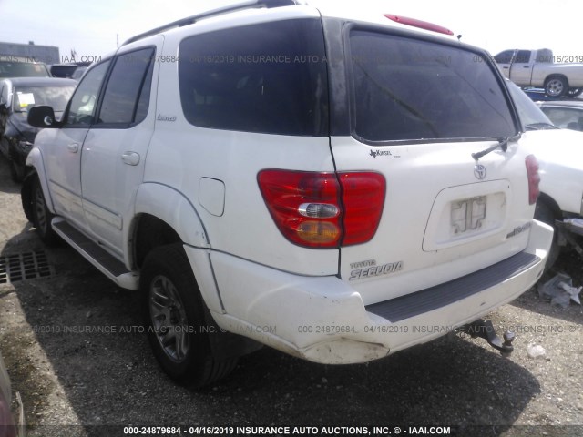 5TDBT48A14S230119 - 2004 TOYOTA SEQUOIA LIMITED WHITE photo 3