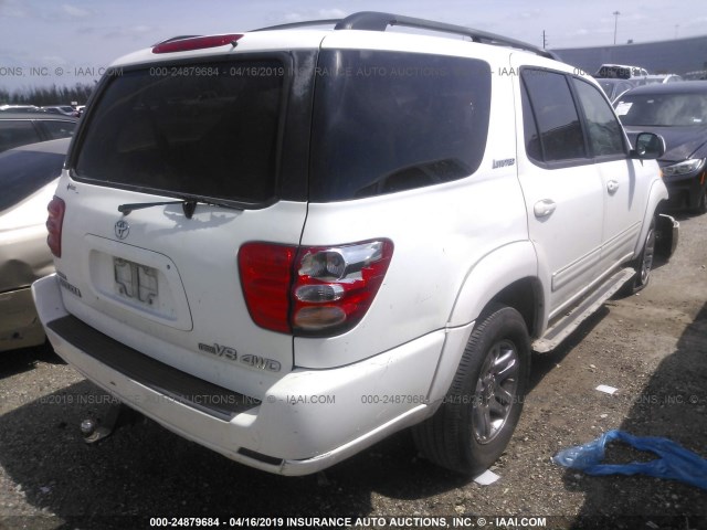5TDBT48A14S230119 - 2004 TOYOTA SEQUOIA LIMITED WHITE photo 4