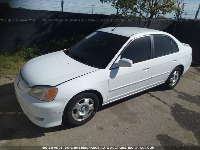 JHMES96663S000141 - 2003 HONDA CIVIC HYBRID WHITE photo 2