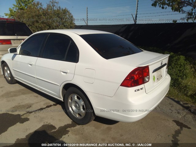 JHMES96663S000141 - 2003 HONDA CIVIC HYBRID WHITE photo 3