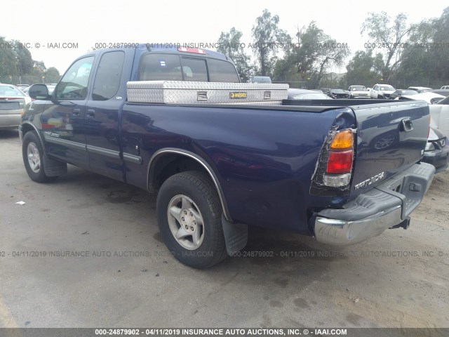 5TBRT3412YS020500 - 2000 TOYOTA TUNDRA ACCESS CAB/ACCESS CAB SR5 BLUE photo 3