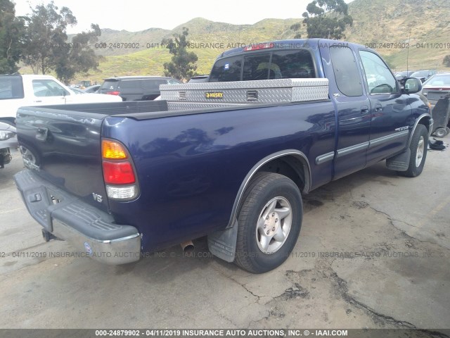 5TBRT3412YS020500 - 2000 TOYOTA TUNDRA ACCESS CAB/ACCESS CAB SR5 BLUE photo 4