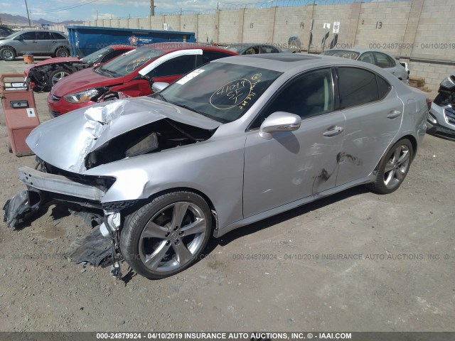 JTHBF5C28B5149715 - 2011 LEXUS IS 250 SILVER photo 2