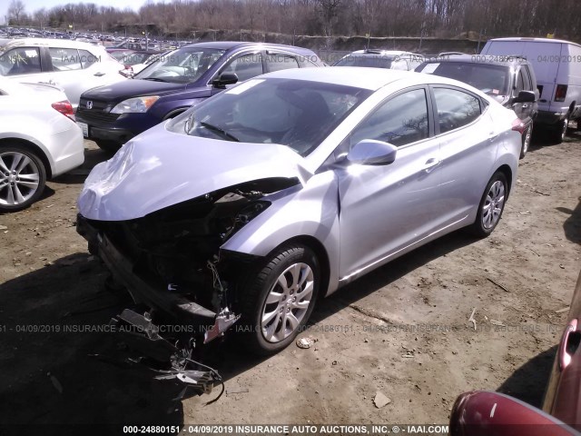 5NPDH4AE5CH140189 - 2012 HYUNDAI ELANTRA GLS/LIMITED SILVER photo 2