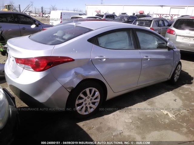 5NPDH4AE5CH140189 - 2012 HYUNDAI ELANTRA GLS/LIMITED SILVER photo 4