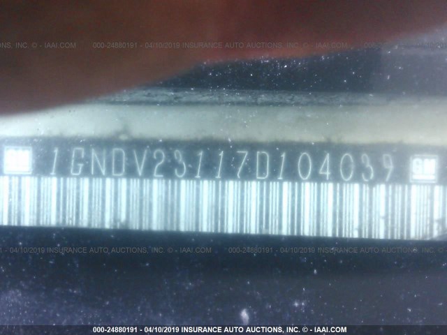 1GNDV23117D104039 - 2007 CHEVROLET UPLANDER LS TAN photo 9