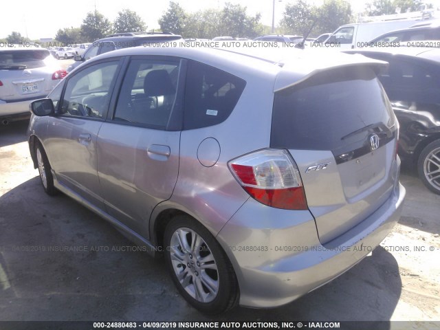 JHMGE88419S032378 - 2009 HONDA FIT SPORT SILVER photo 3