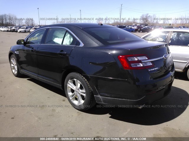 1FAHP2E8XDG214604 - 2013 FORD TAURUS SEL BLACK photo 3