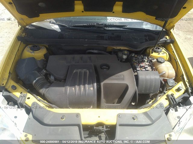 1G2AL18F687327004 - 2008 PONTIAC G5 YELLOW photo 10