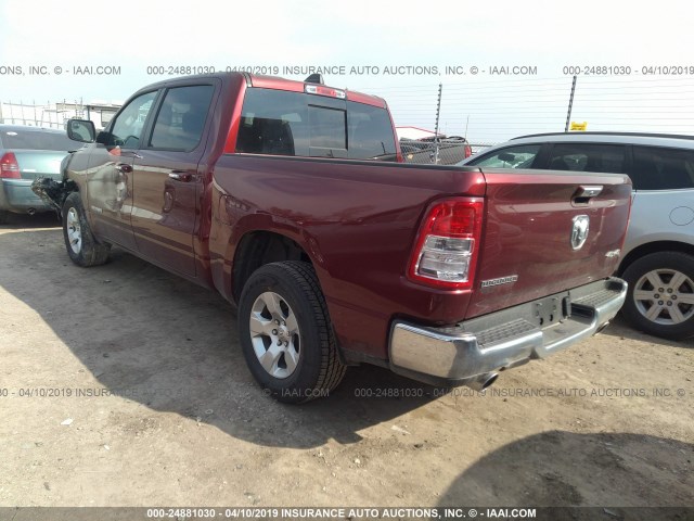 1C6SRFFT8KN644796 - 2019 RAM 1500 BIG HORN/LONE STAR MAROON photo 3